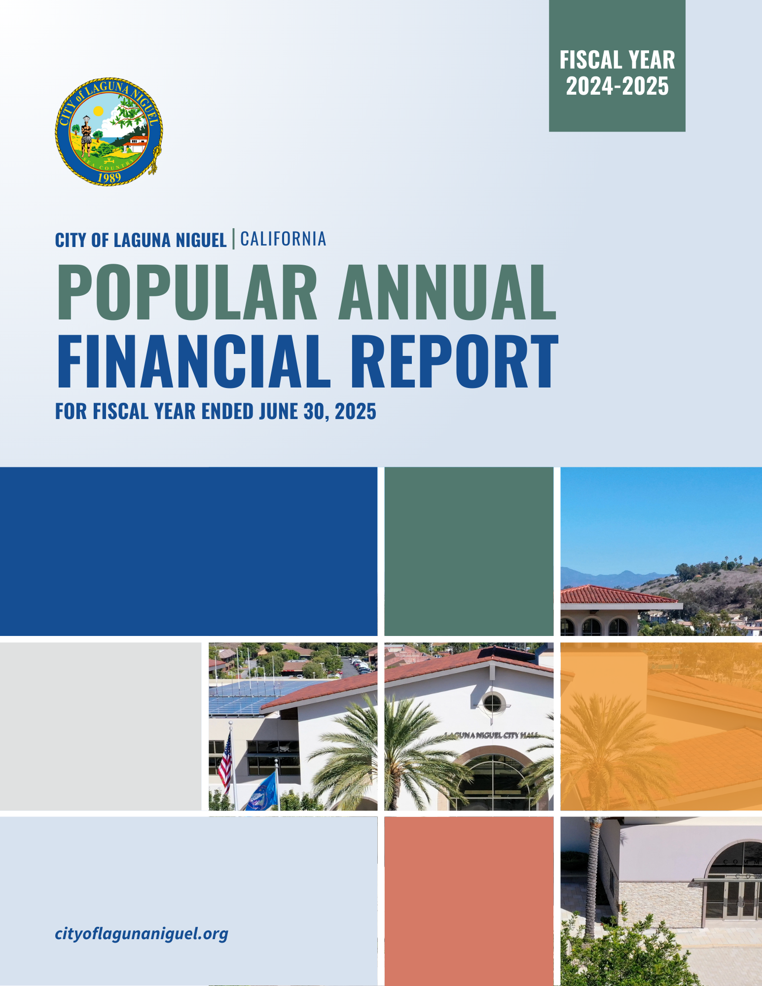 Cover of Laguna Niguel’s Popular Annual Financial Report for fiscal year ended June 30, 2025.